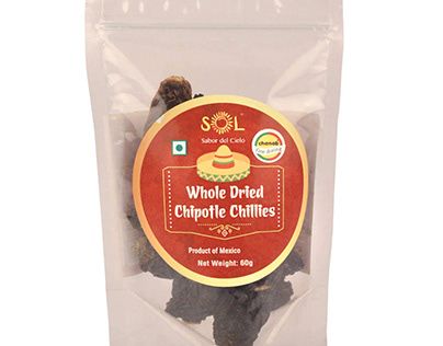 Sol Whole Dried Chipotle Chillies with Stem