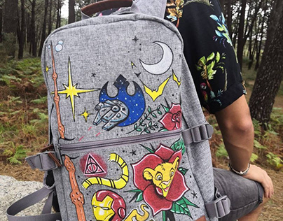 Hand painted backpack