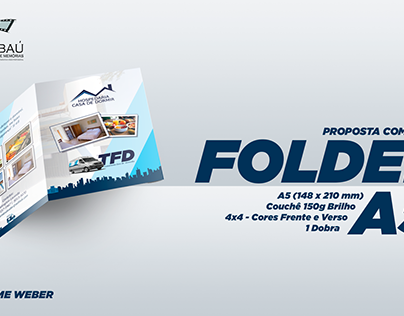 Folder A5 (148x210) - Couchê 150g Brilho - 1 Dobra