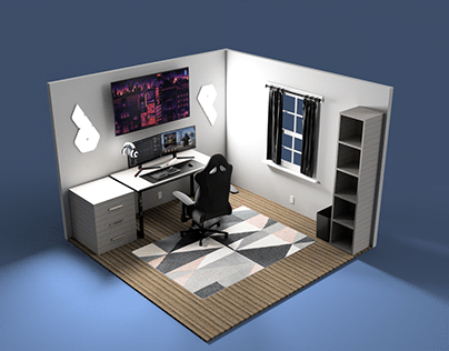 3D-Modeled Game Room