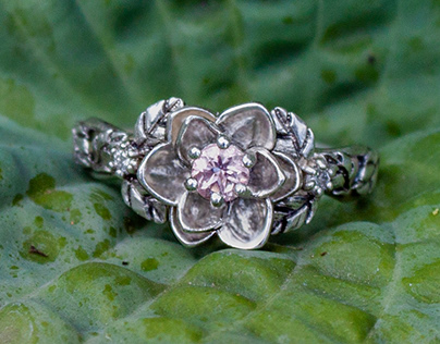 Morganit flower's ring