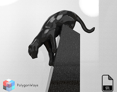 Panther Sculpture 3D Model for 3D Printing