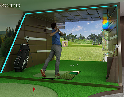 Indoor golf simulator project of a corporate club