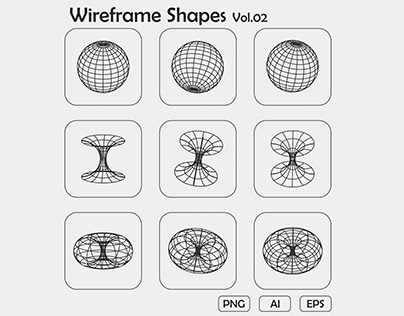 Geometry Wireframe Shapes Vol. 02