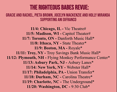 The Righteous Babes Revue Summer Tour Poster