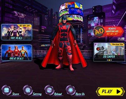 Super Hero Game UI Design