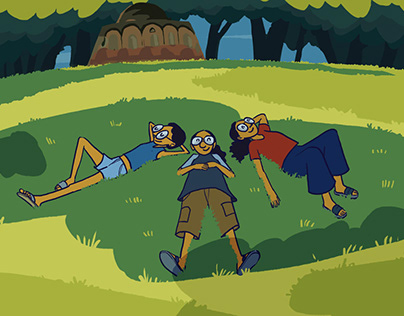 Animated Illustration - Three friends