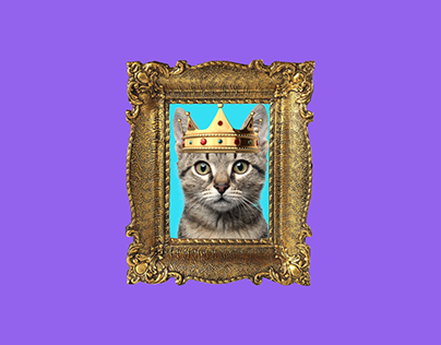 Cat, Crown, and Frame Composite