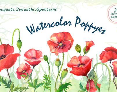 Watercolor Poppyes
