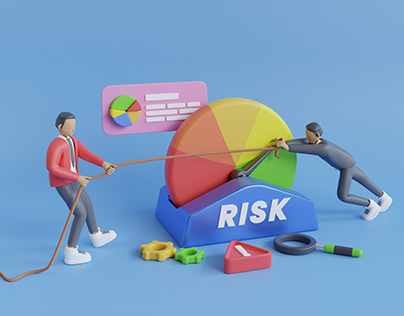 3d illustration of Business risk concept