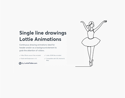 Ballerina single-line drawing Lottie animation