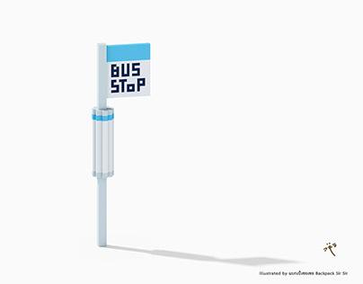 Bus stop, bus station parking sign in Taipei, Taiwan