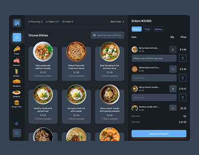 Food Ordering Dashbaord Design UI UX