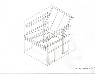 Gerrit Rietveld Crate Chair Drawing