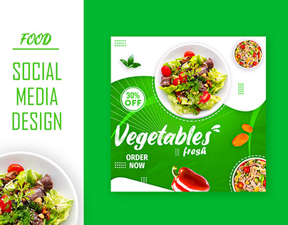 Organicfood social media post design template