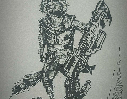 Arte tradicional Rocket Raccoon