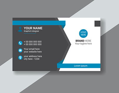 Smart Corporate Business Card Blue White And Black