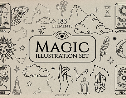 Magic illustration set