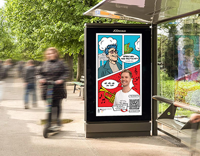 Poster campaign for the German language month in Riga.