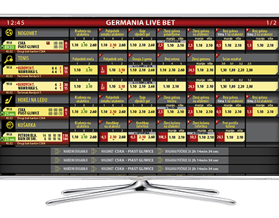 Livebet UI/UX design for sport betting company