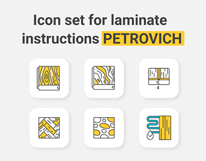 Icon set for laminate instructions PETROVICH