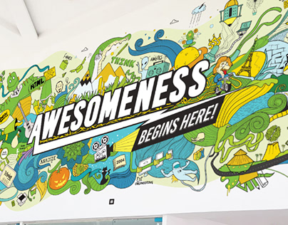 Awesomeness Begin Here! - Wall Poster