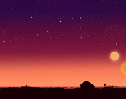 Star wars | Binary Sunset Digital Painting