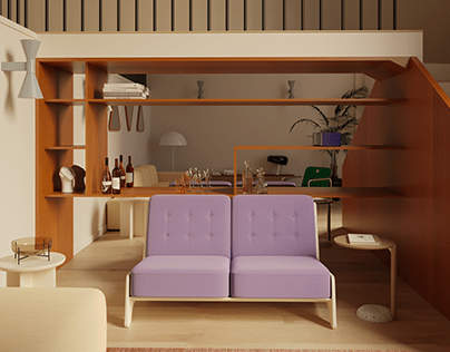 interior rendering for Papa furniture