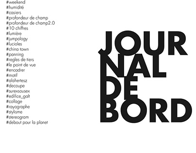 JOURNAL DE BORD - projet photo