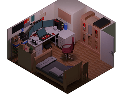 My first Blender render of my bedroom