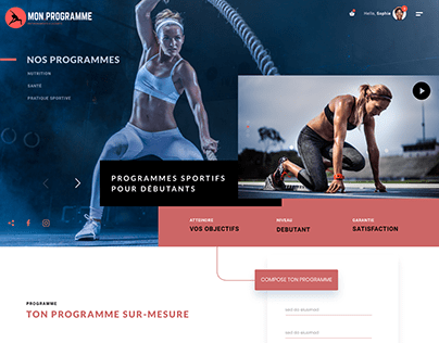 Design site web - Accueil MON PROGRAMME