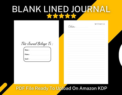 Blank Lined Journal | Lined Notebook | KDP interior