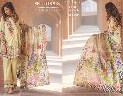 Pakistani Cotton lawn suits with chiffon dupatta