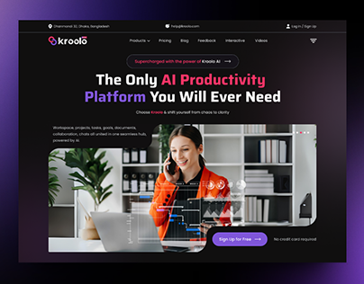 Kroolo - Ai Productivity - Header Design
