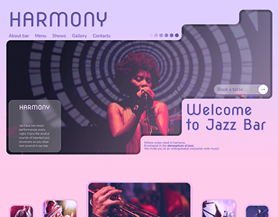 Glassmorphism Jazz Bar Website