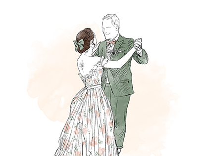 Illustrationen einer Hochzeit