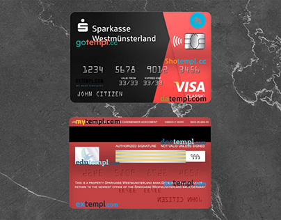 Germany Sparkasse Westmunsterland bank visa card