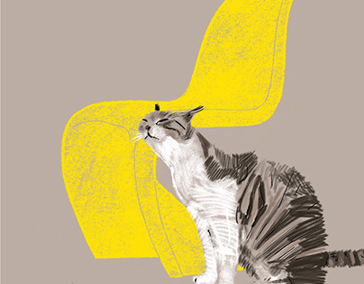 Cats On Chairs - A series of digital illustrations
