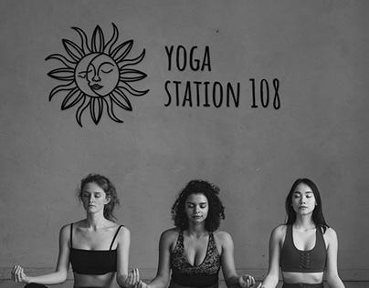 Логотип для студии йоги «Yoga station 108»