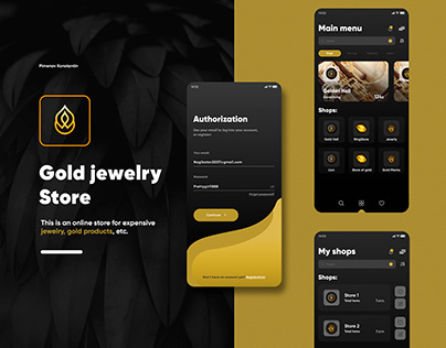 Gold Jewerly Store mobile application android ui/ux