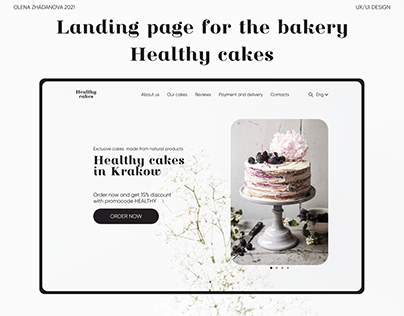 Landing page for the bakery Healthy cakes