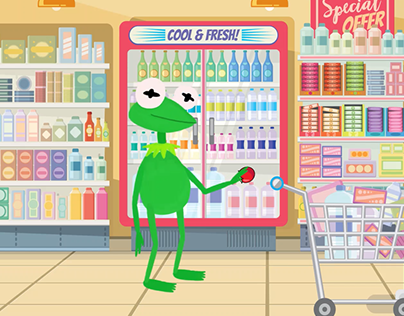 Kermit en el supermercado