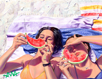 "Watermelon" - Digital Art Potrtrait