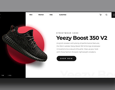 Web Design - Yeezy Boost Inspired by a youtuber