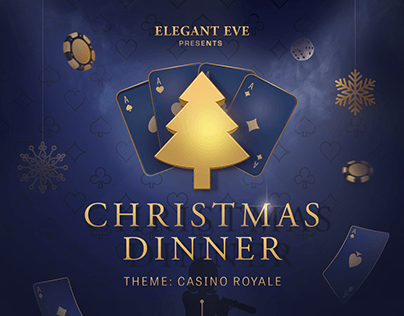 ElegantEve's Christmas Dinner Ticket Design
