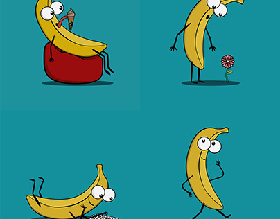 Cute Banana Character Illustration