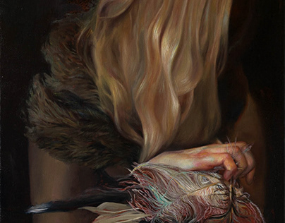 "Feathers" oil on canvas 40/60cm / 2023