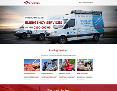 Roofing Landing Page Design Template