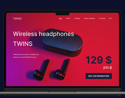 Landing page. E-commerce headphones.