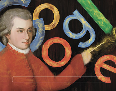 Wolfgang Amadeus Mozart Google Doodle